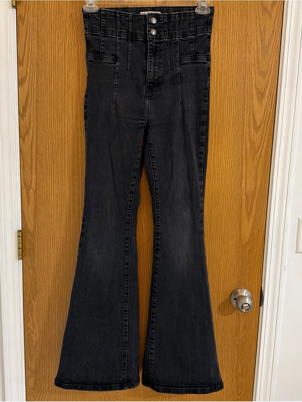 Free People We The Free Jayde Flare Jeans Women’s 28 Onyx Black High Waisted